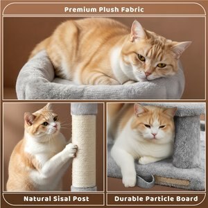 Yaheetech Activity Tower Basic 46-in Cat Tree, Light Gray