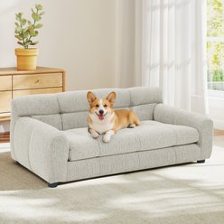 Yafylly Modern Memory Foam Furniture Style Sofa Dog Bed, Medium, Beige