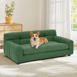 Yafylly Modern Memory Foam Furniture Style Sofa Dog Bed, Medium, Green