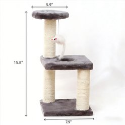 DOPZER Compact Multi-Level Climbing Tower Cat Tree, Grey slide 2 of 9