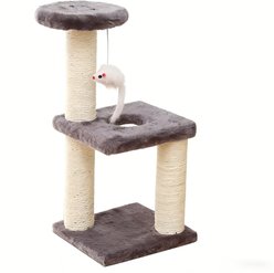 DOPZER Compact Multi-Level Climbing Tower Cat Tree, Grey