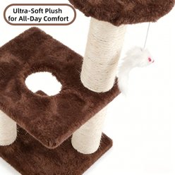 DOPZER Compact Multi-Level Climbing Tower Cat Tree, Brown slide 2 of 8