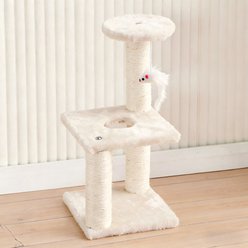 DOPZER Compact Multi-Level Climbing Tower Cat Tree, Beige
