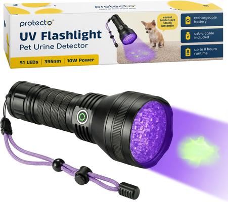 uv black light flashlight pet urine detector 395nm LED Stain Torch and hidden dirt on carpets UV Black Light Flashlight 21