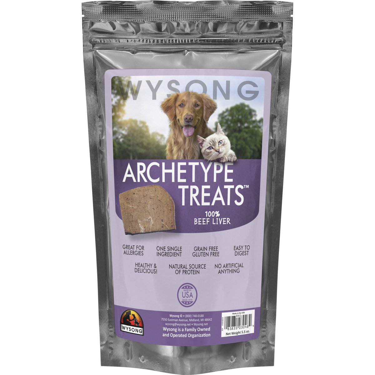 Wysong Archetype Grain-Free Beef Liver Freeze-Dried Dog Treats, 5.5-oz bag