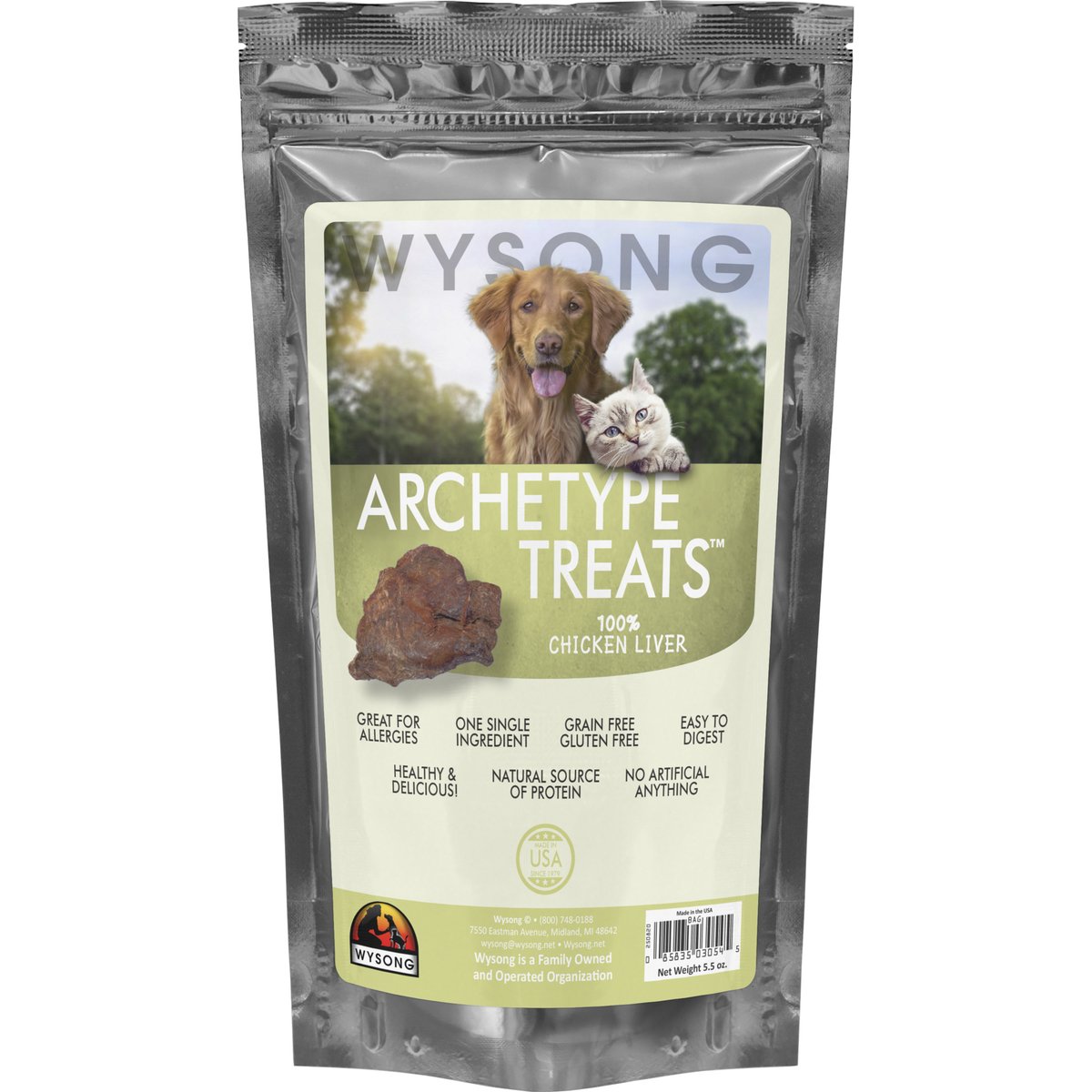 Wysong Archetype Grain-Free Chicken Liver Freeze-Dried Dog Treats, 5.5-oz bag