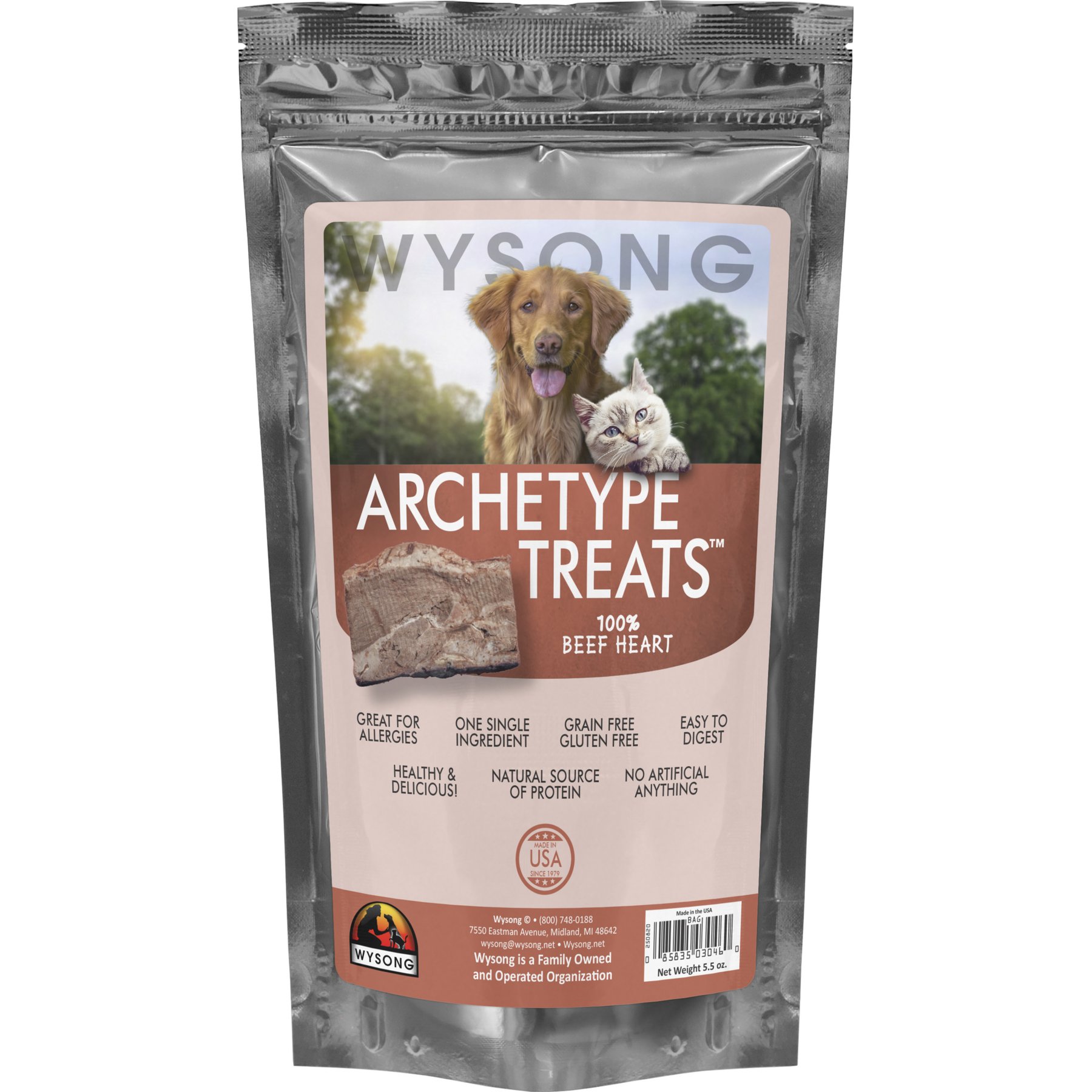 Wysong Archetype Grain-Free Beef Heart Freeze-Dried Dog Treats, 5.5-oz bag