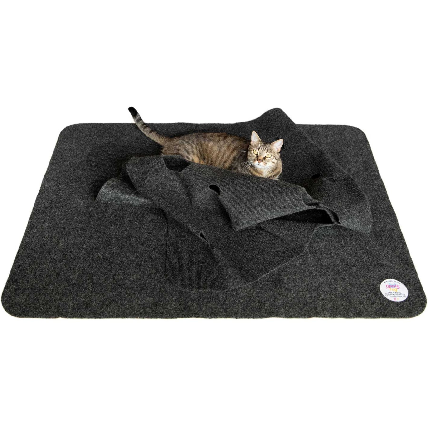 SnugglyCat Ripple Rug Cat Activity Play Mat, Black