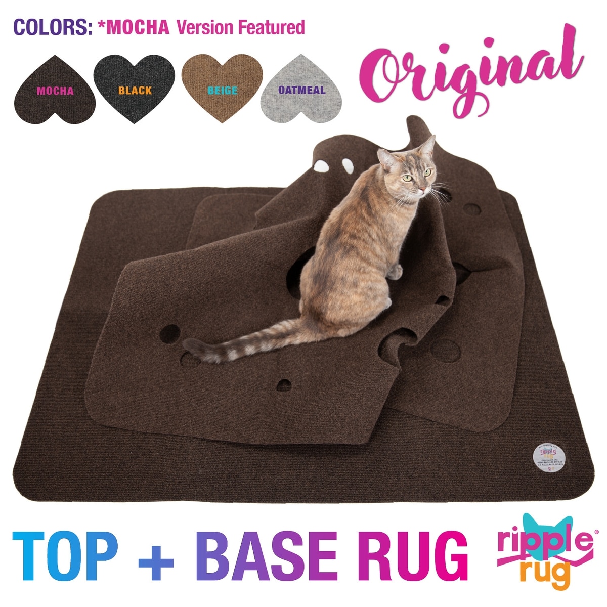 SNUGGLYCAT Ripple Rug Cat Activity Play Mat, Mocha - Chewy.com