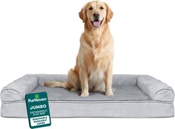 FurHaven Plush & Suede Full Support Sofa Dog & Cat Bed, Gray, Jumbo