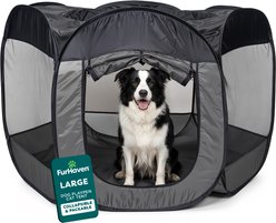 FurHaven Soft-Sided Dog & Cat Playpen, Gray, Large
