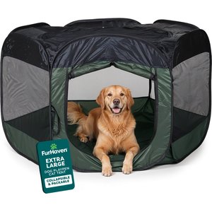 FurHaven Soft-Sided Dog & Cat Playpen, Hunter Green, X-Large