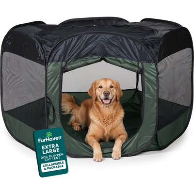 FurHaven FurHaven Soft-Sided Dog & Cat Playpen, Hunter Green, X-Large