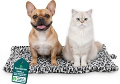 FurHaven ThermaNAP Faux Fur Self-Warming Dog & Cat Mat, Snow Leopard, Small