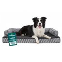 FurHaven Comfy Couch Orthopedic Bolster Dog Bed with Removable Cover, Diamond Gray, Large