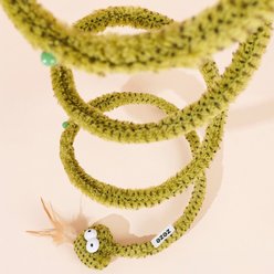 ZEZE Forest Snake Catnip Tunnel Spiral Cat Toy with Bell & Hanging Teasers, Green slide 2 of 9