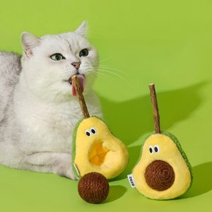 ZEZE Interactive Avocado Catnip Chew Cat Toy with Silvervine Stick