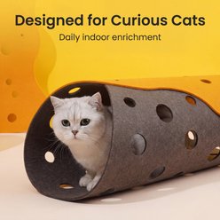ZEZE Interactive Cheese Exercise Tunnel Cat Toy, Yellow slide 2 of 9