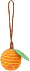 ZEZE Squeaky Hanging Scratcher Ball Cat Toy, Orange