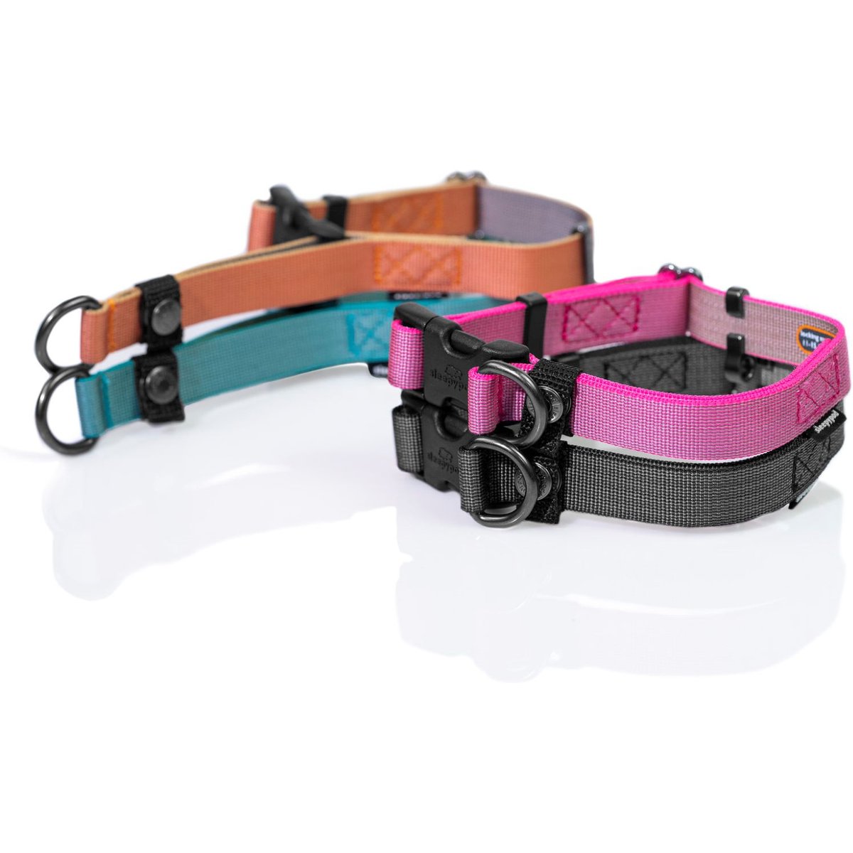 Sleepypod Locking Martingale Dog Collar, Pink Peony, Small: 11 to 15-in neck, 0.5-in wide