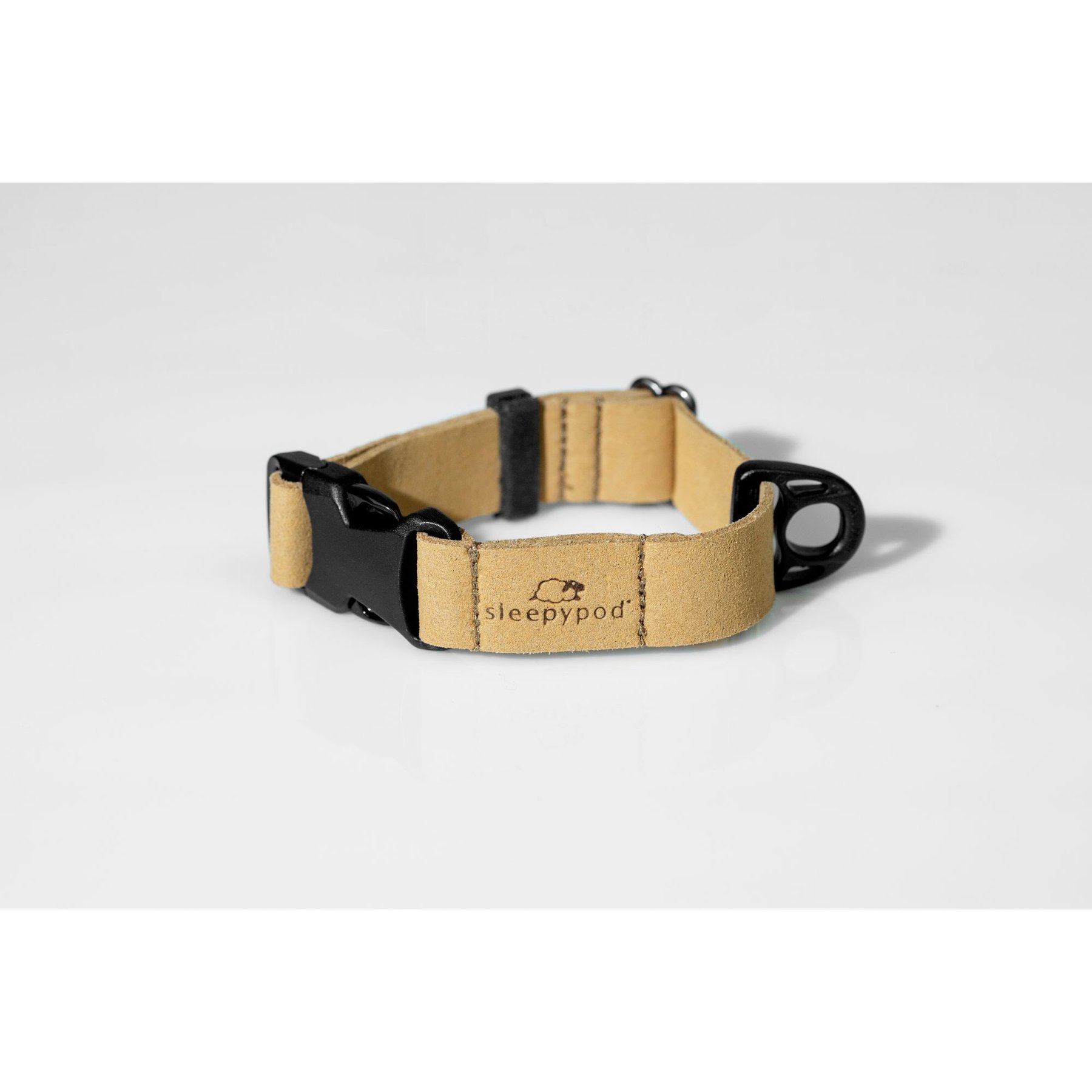 Sleepypod Comfort Suede Dog Collar, Sand Dune, Medium: 14 to 21-in neck, 0.75-in wide