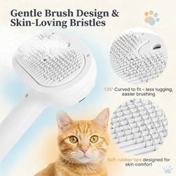 Pawward Self Cleaning Mist Spray Hair Steam Slicker Dog & Cat Brush, White slide 2 of 6
