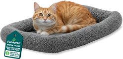 FurHaven Faux Wool Crate Bolster Cat & Dog Bed, Gray, X-Small