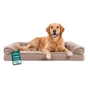 FurHaven Plush & Suede Orthopedic Sofa Cat & Dog Bed, Almondine, Jumbo