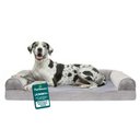 FurHaven Faux Fur Orthopedic Bolster Dog Bed with Removable Cover, Smoke Gray, Jumbo Plus
