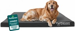 FurHaven Deluxe Oxford Orthopedic Indoor/Outdoor Dog & Cat Bed with Removable Cover, Jumbo, Stone Grey