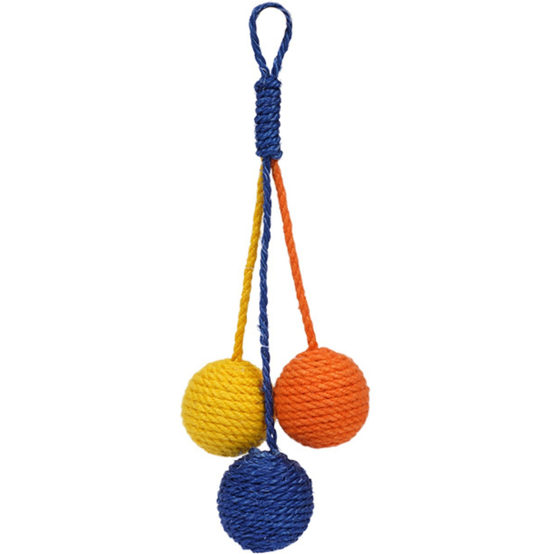 ZEZE Interactive Sunset Trio Squeaky Hanging Scratcher Cat Toy, Orange