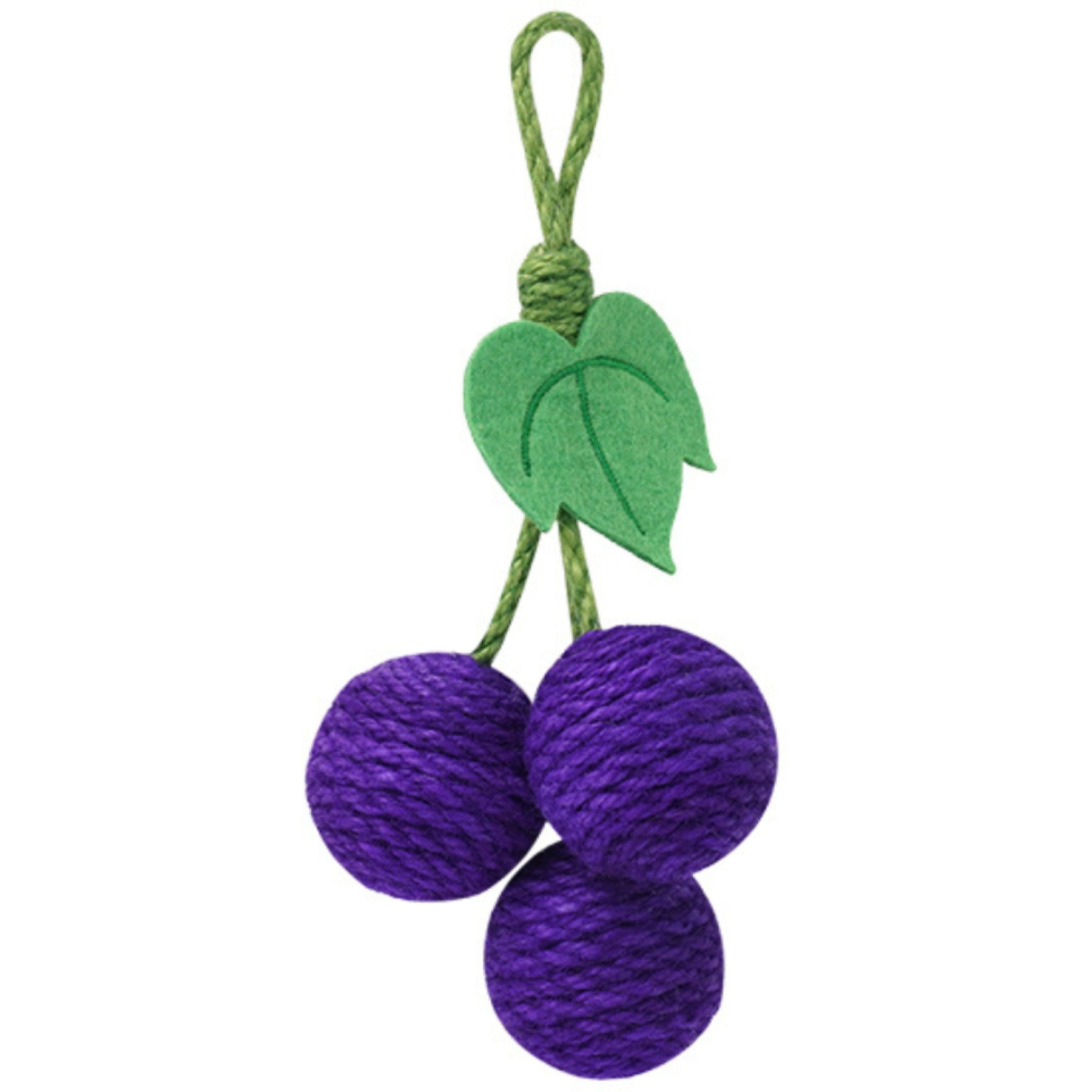 ZEZE Grape Cluster Squeaky Hanging Scratcher Cat Toy, Purple