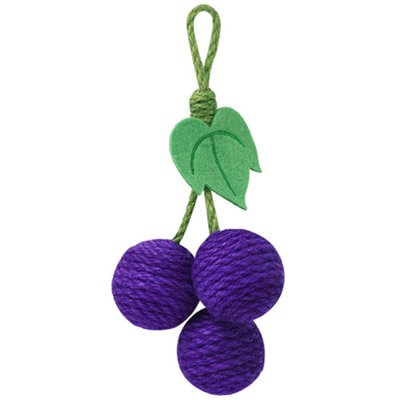ZEZE ZEZE Grape Cluster Squeaky Hanging Scratcher Cat Toy, Purple