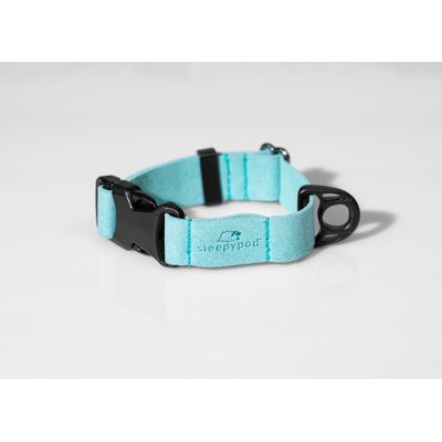 Sleepypod Sleepypod Comfort Suede Dog Collar, Blue Lagoon, Medium: 14 to 21-in neck, 0.75-in wide