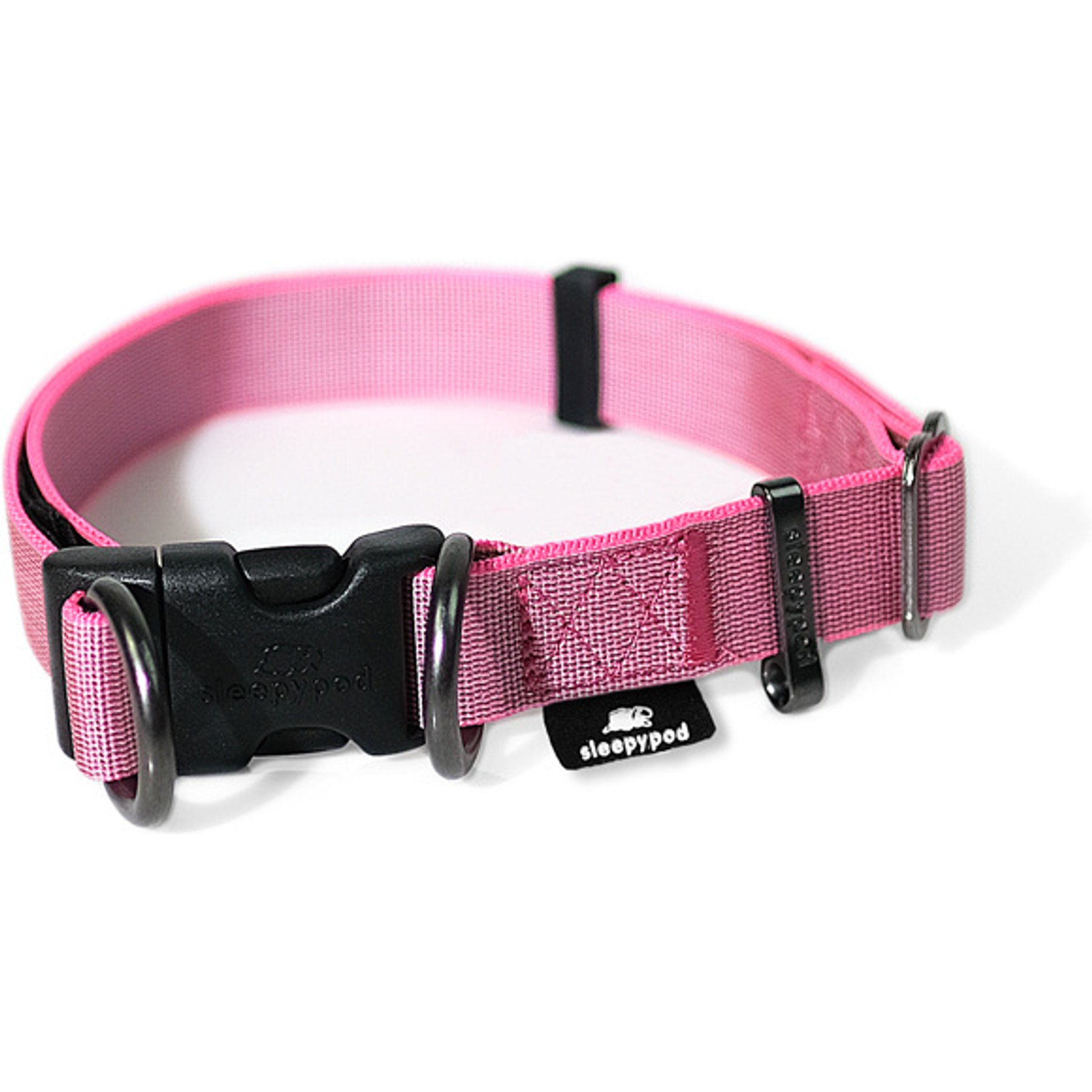 Sleepypod Power Dog Collar, Pink Peony, 19 to 29-in neck, 1-in wide