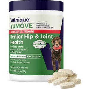 Vetnique Labs YuMOVE Advanced Vet Strength Hip & Joint Health Senior Dog Chewable Tablets, 120 count