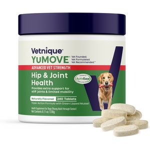 VETNIQUE LABS YuMOVE Hip & Joint Health Glucosamine Omega 3 & Hyaluronic Acid Chewable Tablet Supplement for Senior Dogs, 240 count - Chewy.com VETNIQUE LABS YuMOVE Hip & Joint Health Glucosamine Omega 3 & Hyaluronic Acid Chewable Tablet Supplement for Senior Dogs, 240 count - Chewy.com