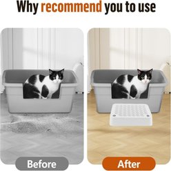 Bartuke Self-Cleaning Cat Litter Box Ramp Mat with Filter Function, White, 11.5 x 8 x 2-in slide 2 of 6