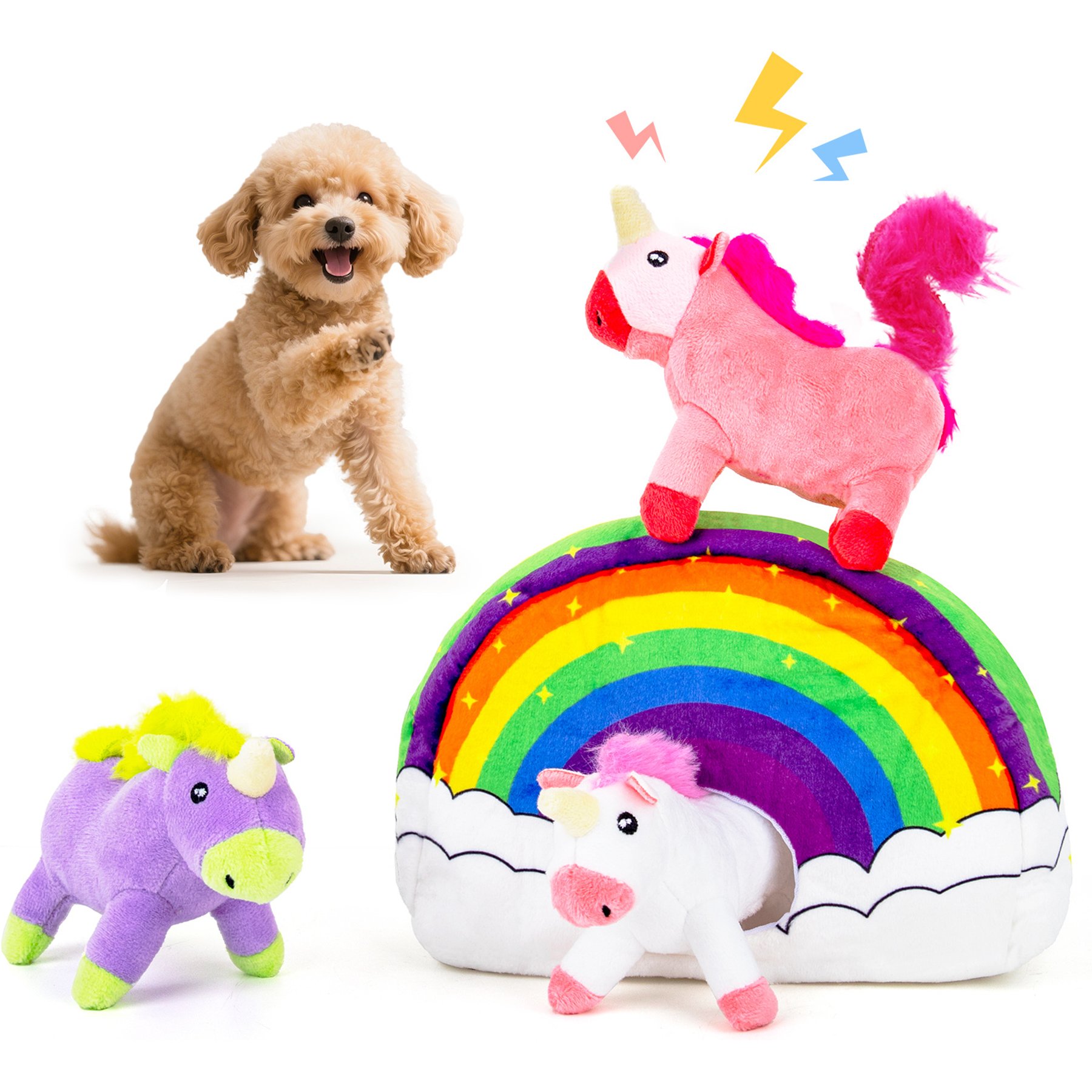 gerhui Rainbow Set Plush Dog Toy