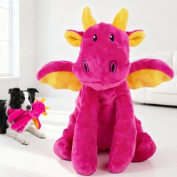 gerhui Pterosaur Set Plush Dog Toy, Red & Blue
