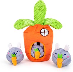 gerhui Carrot House Set Plush Dog Toy, Orange
