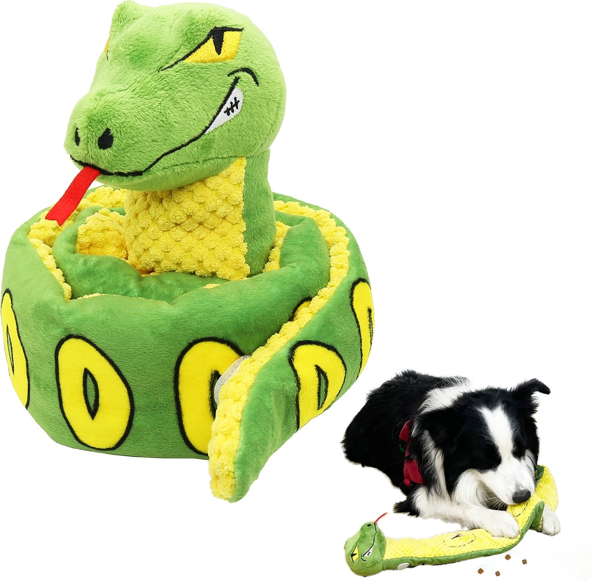 GERHUI The Fierce Snake Plush Dog Toy, Green - Chewy.com