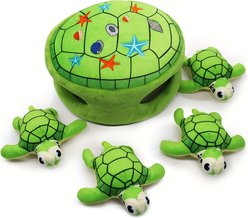 gerhui Turtle Set Plush Dog Toy, Green, 5 count