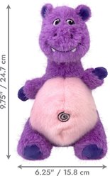 KONG Knots Belly Hippo Tough Squeaky Plush Dog Toy, Purple Pink, Medium/Large slide 2 of 7