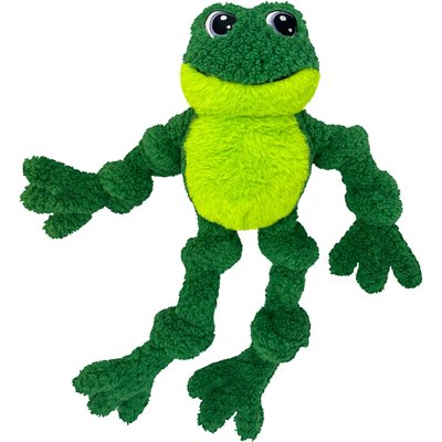 KONG KONG Knots Frog Squeaky Dog Plush Toy, Green, Large/X-Large