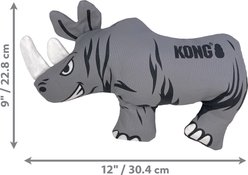 KONG Maxx Rhino Tough Squeaky Dog Plush Toy, Grey, Large slide 2 of 4