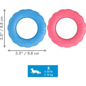KONG Puppy Tires Dog Toy, Color Varies, Small