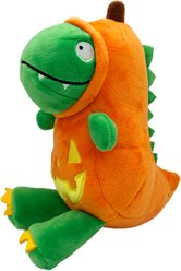 Huxley & Kent Power Dino-Lantern Plush Dog Toy, Orange
