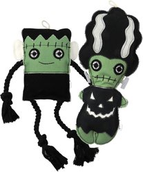 Pet Passion Mr & Mrs. Frankenstein The Halloween Dog Toy, 2 count