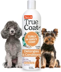 Hartz True Coat Curly or Wavy 5 in 1 Detangles & Conditions with Oat Milk, Coconut Oil & Shea Butter Dog Shampoo, 16-fl oz bottle